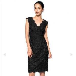 EMBROIDERED LACE V-NECK DRESS